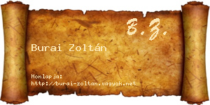 Burai Zoltán névjegykártya